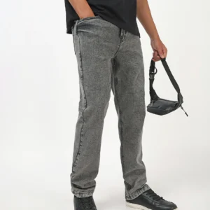 Men’s Grey Washed Slim Straight Fit